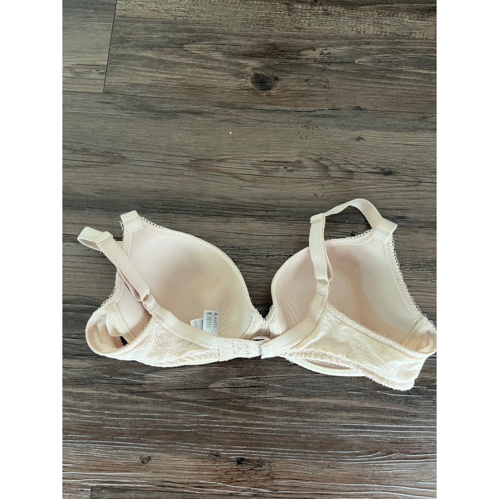 Wacoal Lace Finesse T-Shirt Bra‎ 36C Sand Nude Floral Underwire 853201 - Picture 2 of 3